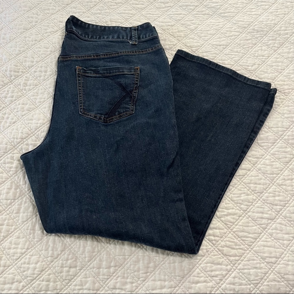 Lane Bryant dark wash bootcut denim jeans 18 tall